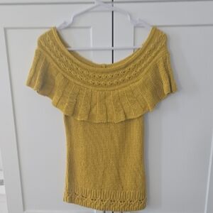 Anthropologie Knitted Off Shoulder Top Size XS